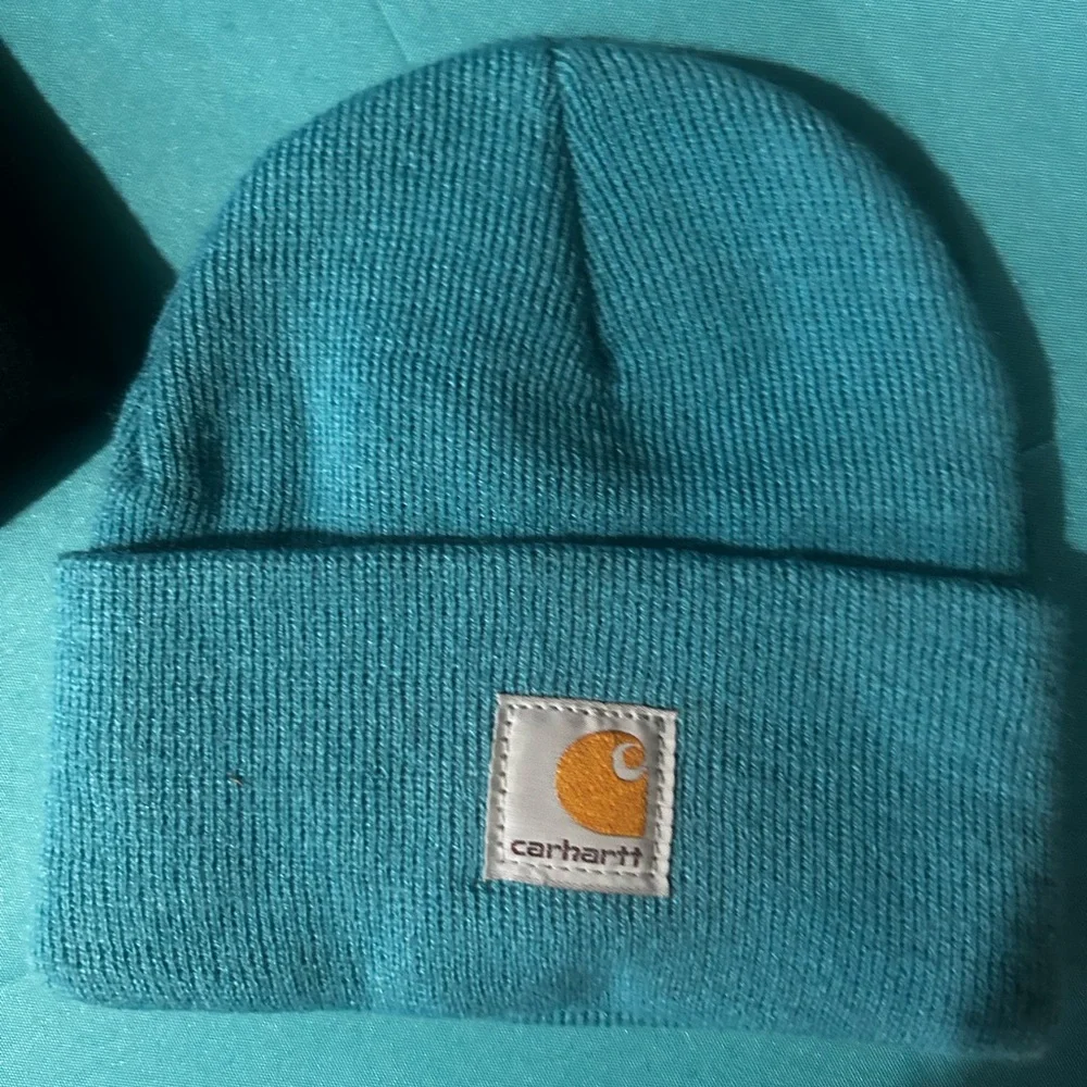 Carhartt Black and Teal Beanie Set new no tags never worn - Picture 4 of 4